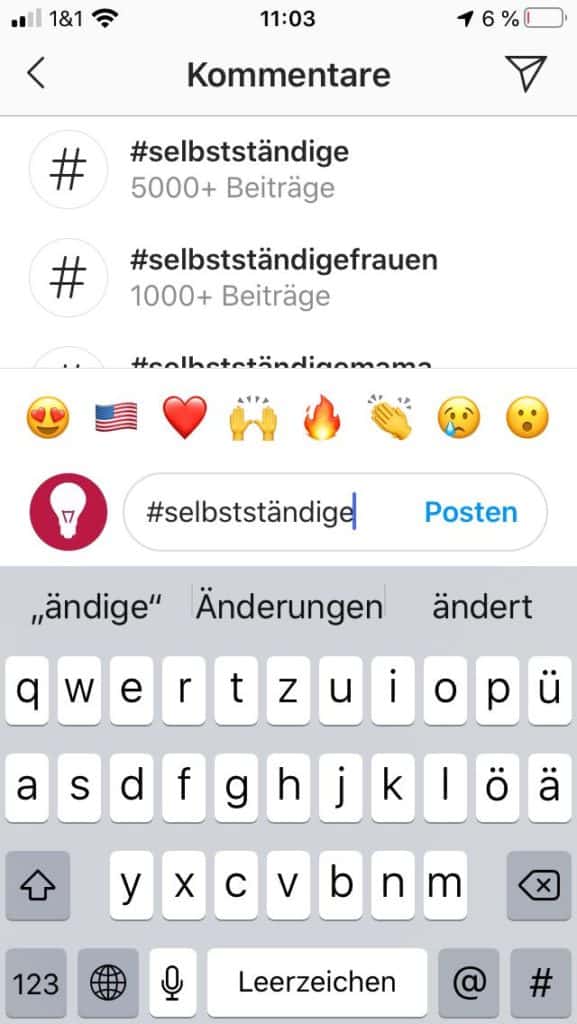 Instagram Hashtags Vorschlag
